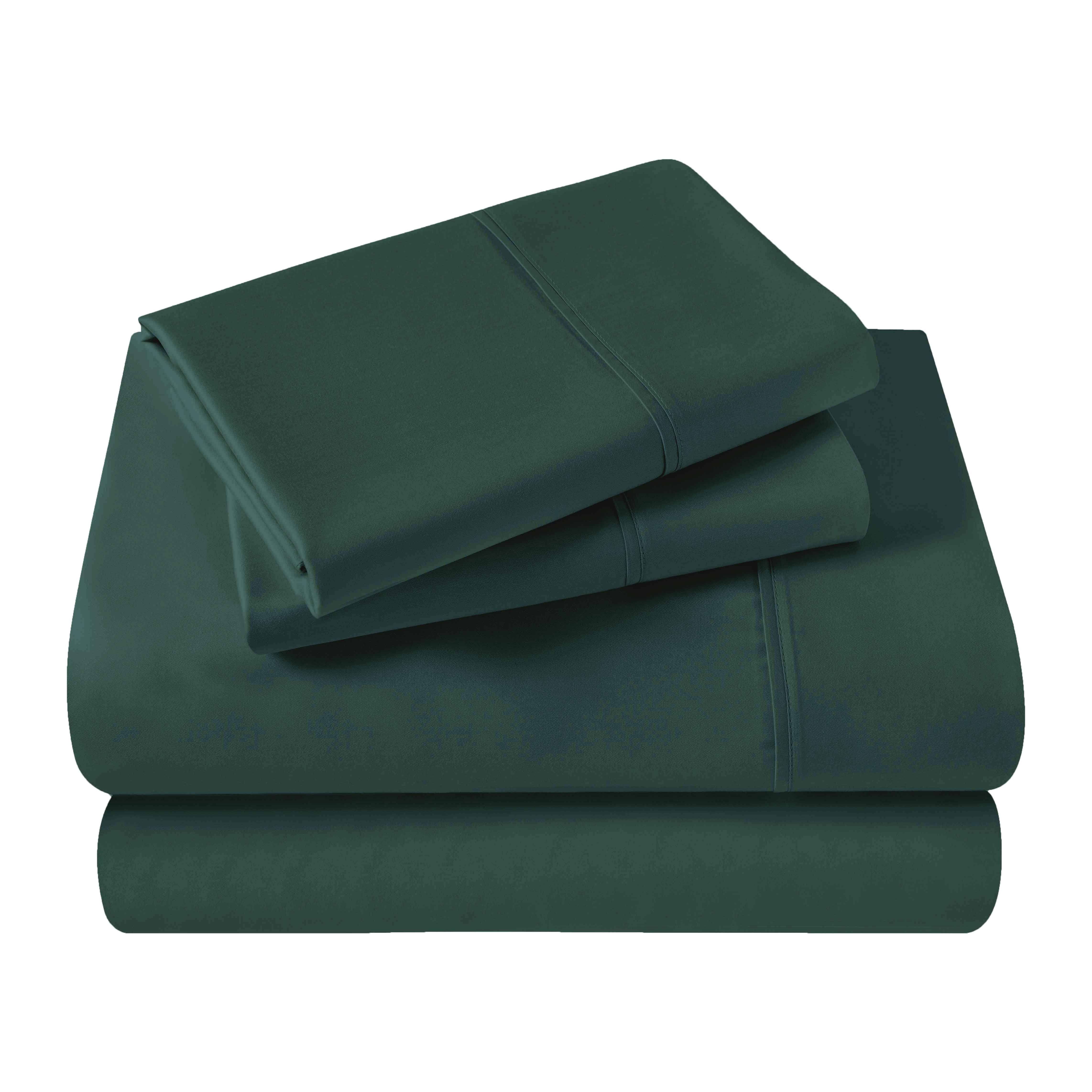 Superior Egyptian Cotton 400 Thread Count Deep Pocket Sheet Set, Twin Size, Hunter Green