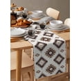 thumbnail image 2 of Table Runner Dresser Scarf 13 x 70 Inch Khaki Brown Aztec Ethnic Southwestern Native Geometric Table Runners Non-Slip Heat Kitchen Dining Table Decor for Indoor Outdoor Home Party Decoration, 2 of 7