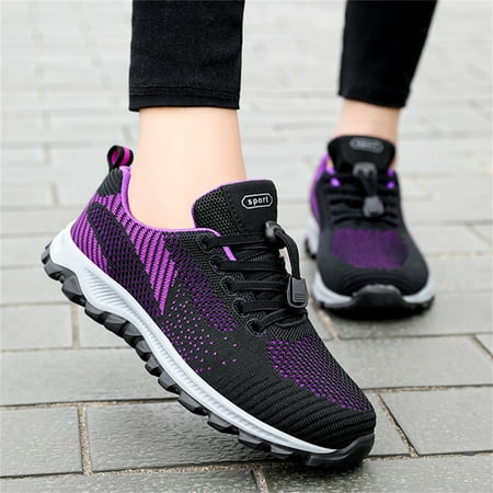 

Christmas Fashion Summer And Autumn Women Sneakers Flat Non Slip Mesh Breathable Casual Lace Up