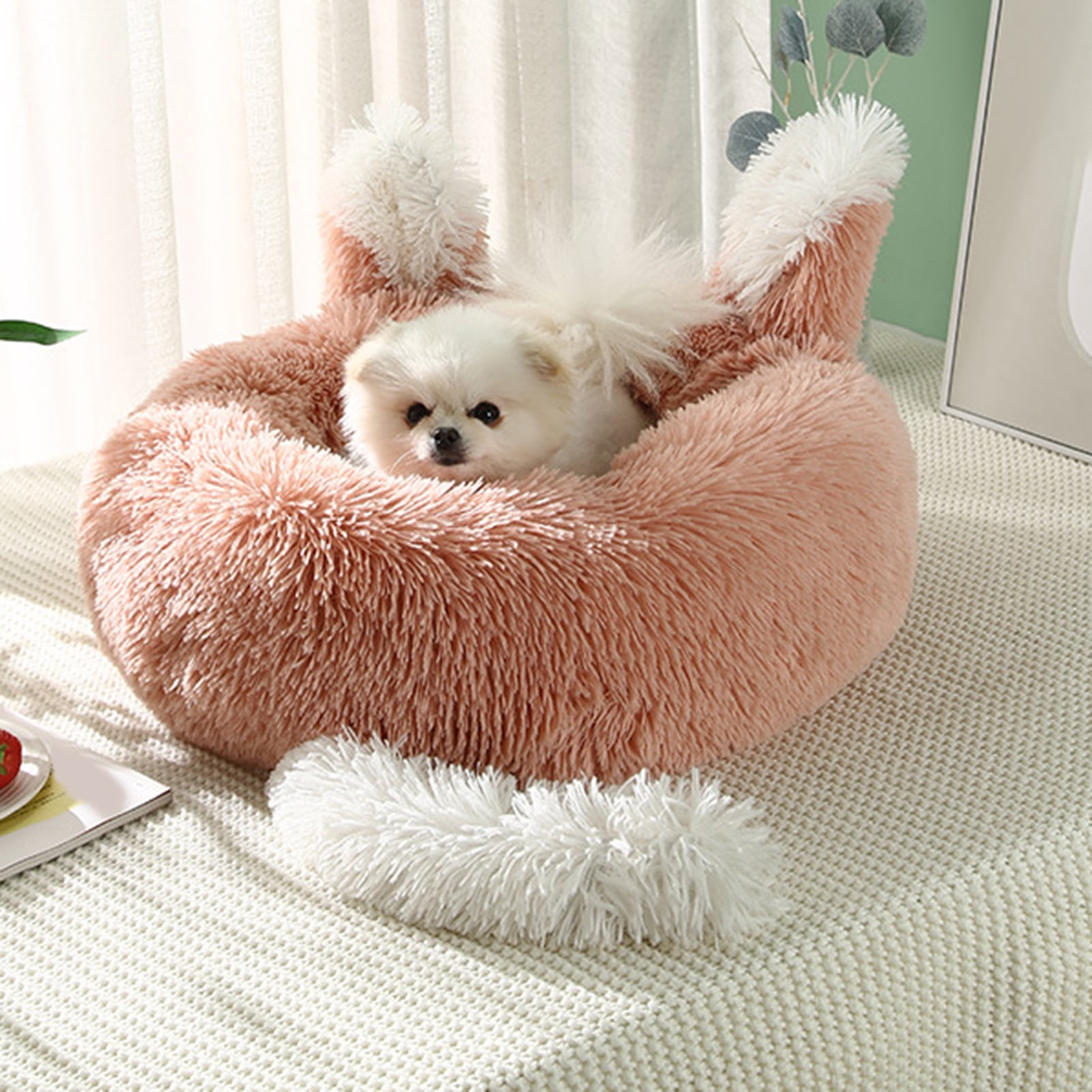 StarBay Pet Pad Soft Fully Filling Big Space Cartoon Comfortable Keep Warm Plush Rabbit Ear for Autumn Pet Bed