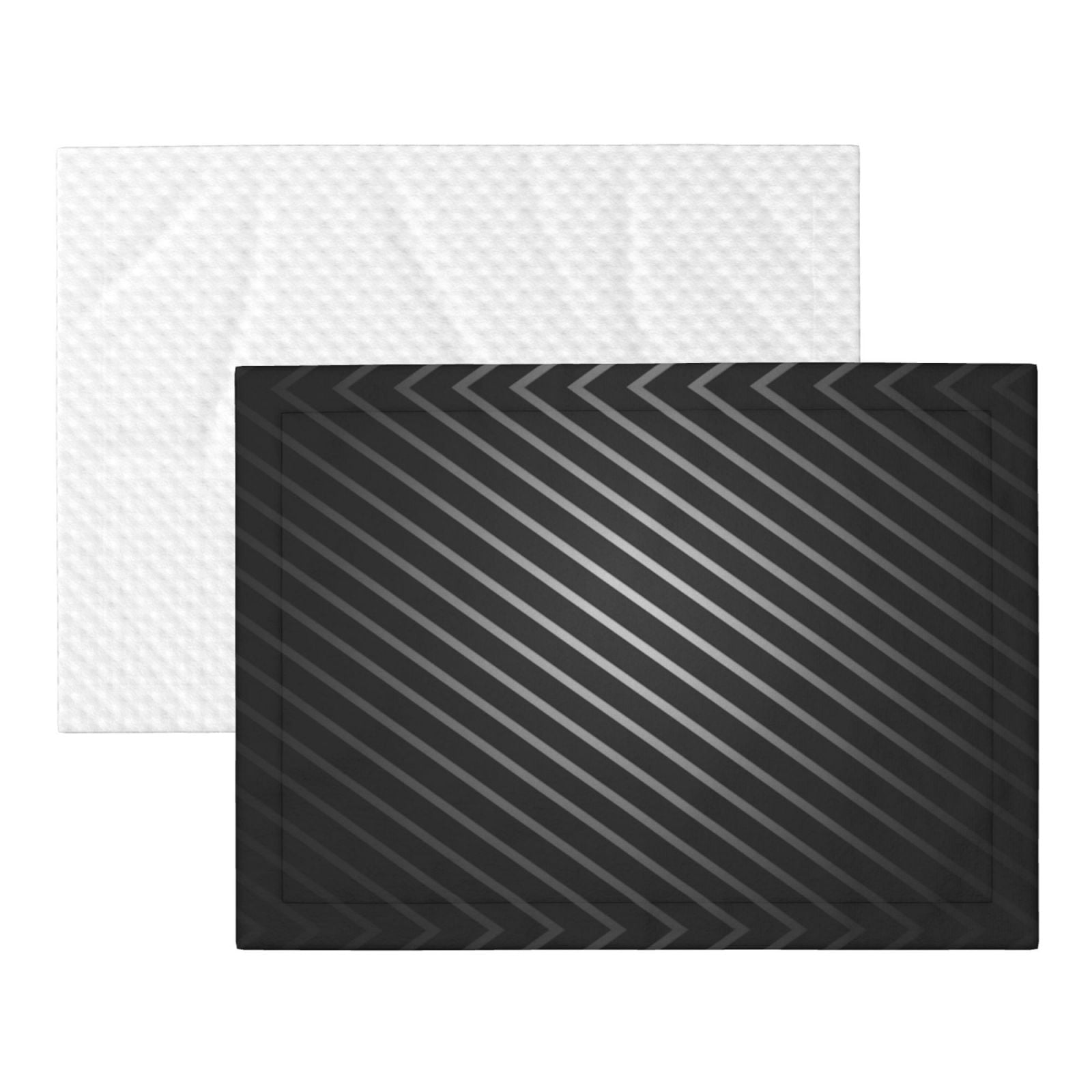 Flannel Throw Dog Blanket Black Stripe Silver Soft Warm Print Pet Blankets for Small Dog Cat Puppy