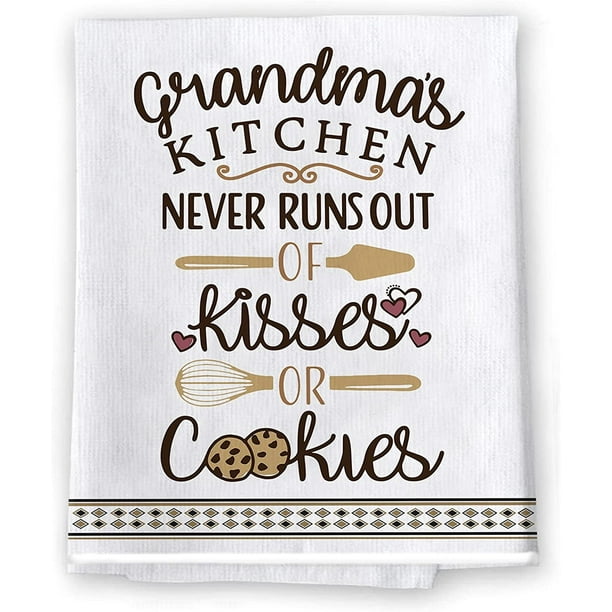 Grandma Kitchen Towels, Inspirational Grandmother Dish Towel with Sweet  Sayings 28 x 28 , Best Nana Grammy White Tea Hand Towel Housewarming Gifts  Decor Essentials for New Home Bathroom 