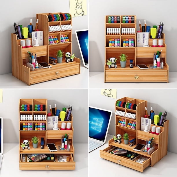 Caja de almacenamiento de documentos de oficina de gran capacidad, estilo nórdico, moda creativa con compartimento, soporte para bolígrafos de escritorio, estante de almacenamiento