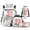 Axolotl Math Print, variant on Binienty Axolotl Bubble Art 4 Piece School Backpack Set with Kids Backpacks Lunch Bags Pen Pouch Water Bottle Cover with Anti-Scratch Lightweight Kids Backpack Set