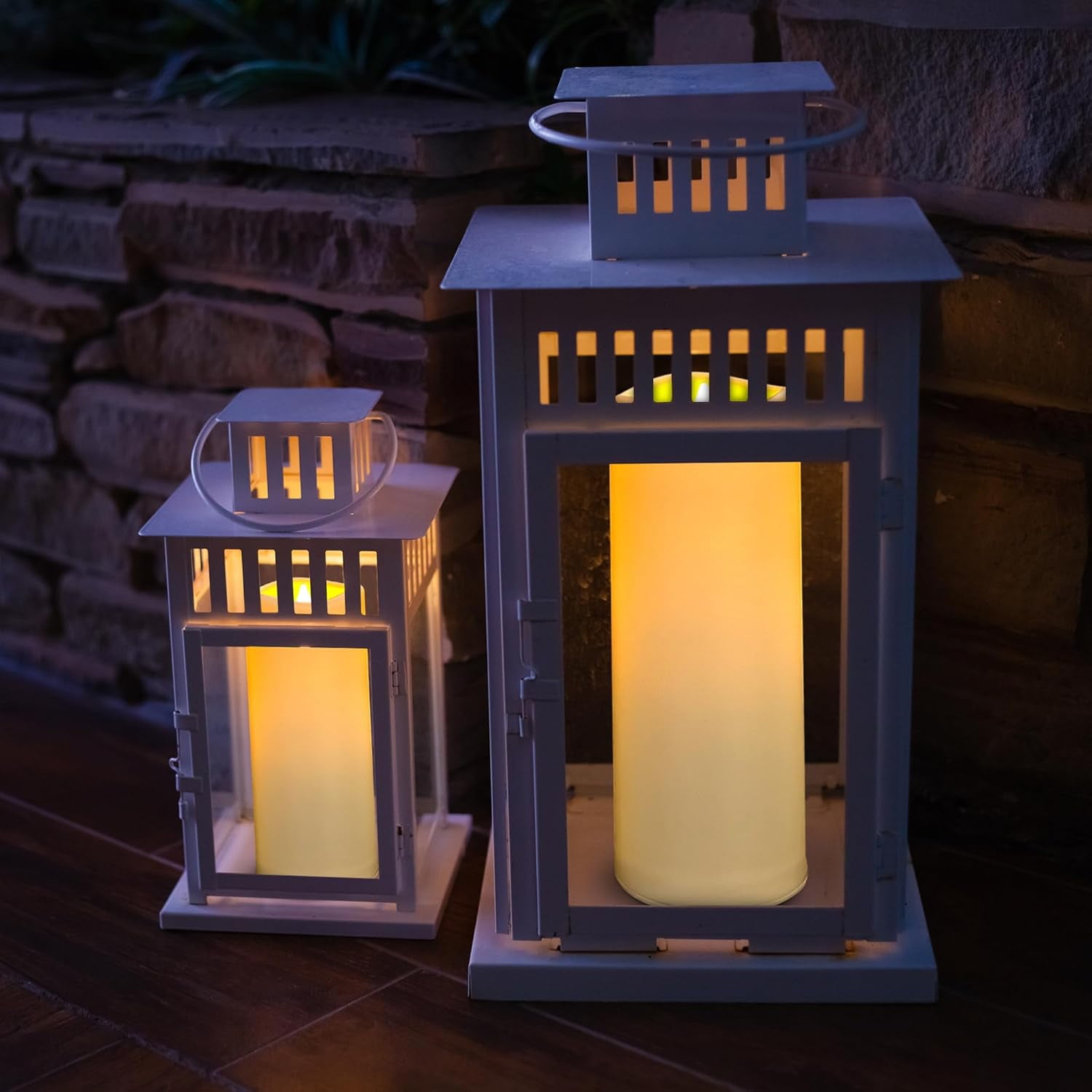 OSHINE Flameless Candles Set of 9 Plastic LED Pillar Candles Battery Operated Candles Outdoor Waterproof Ivory Frosted with 10-Key Remote and Timers