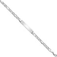 thumbnail image 2 of 14K White Gold Wg Polished Semi-Solid Figaro Id Bracelet (7 X 7) Made In United States dcid135w-7, 2 of 5