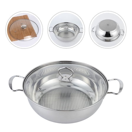 Niceauty 1Pc Induction Cooker Stainless Steel Soup Pot Kitchen Cookware for Family Gatherings