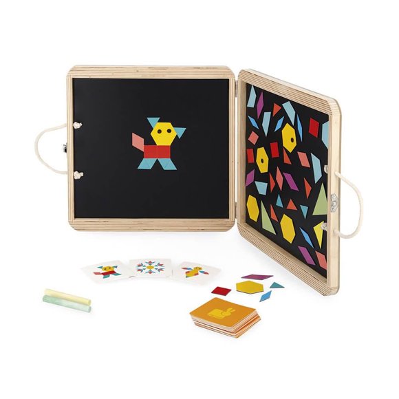 Janod - Magnetic Geometric Puzzle - Educational Portable Toy Tangram - Toddlers Kids Children - Age 4-6 - J02586
