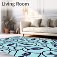 thumbnail image 2 of ODIKA 8'x10' Machine Washable Non-Slip Area Rug, Schooling Fish Motif with Flowing Abstract Wave High Traffic Rug with Pad, Blue, 666613, 2 of 8