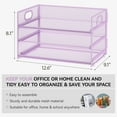 thumbnail image 2 of Letter Tray Paper Organizer with Handle Sliding Tray Metal Mesh Desk File Folder Paper Sorter Organizer for Home Office School Desk Supplies Organization, 2 of 7