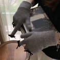 thumbnail image 1 of Guantes de punto decorados con lazos para mujer, guantes cálidos de Cachemira para invierno, manoplas con pantalla táctil para dedos expuestos, guantes para ciclismo y esquí al aire libre, 1 of 5