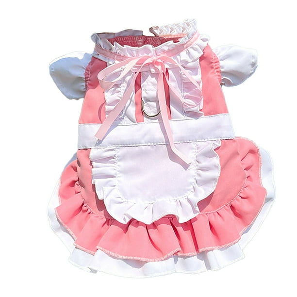 1 Uds. Traje de sirvienta para padres e hijos mascota gato perro suministros de ropa de primavera y verano puede colgar la falda de perro que camina de tracción MFZFUKR BST3055822-2