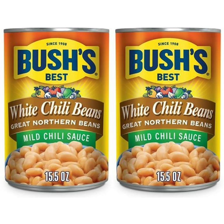 2 Pack ) Bush's White Chili Beans, Canned Great Northern