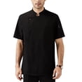 thumbnail image 1 of Cocinero de algodón Uniforme de manga corta Cocina de verano delantal Botones Trajes cómodos camisas para hombres suministros para hombre para restaurante negro l Scienceny LF000328-16, 1 of 7