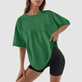 thumbnail image 4 of Womens T Shirts Summer Tops 2025 Solid Color Short Sleeve Crewneck Regular Fit Casual Tees Tshirts Shirts for Women, 4 of 5