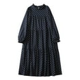 thumbnail image 2 of Ovzne Robes d'Été pour Femmes Robe d'Été Robe à Manches Longues Ample Imprimée à Pois Robe de Printemps Manches Longues Imprimée Liquidation, 2 of 7