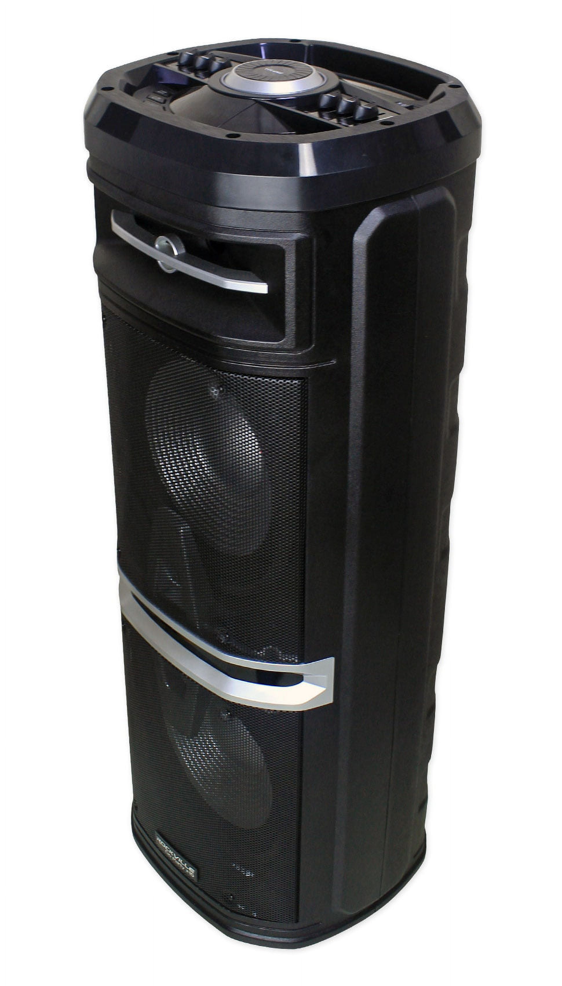Rockville Go Party X10 Dual 10" Rechargeable Bluetooth Speaker+Wireless UHF Mic