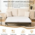 thumbnail image 4 of JERFIT Queen Sleeper Sofa Bed for Small Spaces, Modern Convertible Pull Out Couch with Memory Foam Mattress, Beige Linen Upholstery Futon for Apartment, Studio, 4 of 10
