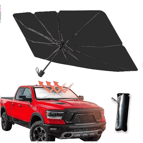 Car Windshield Sun Shade Umbrella Foldable Car Sun Shade Windshield Fit Sedan SUV Pickup Truck Most Vehicles Car Window Shades Front Windshield Sunshade for car Accessories, 57*31'',Large,Silver