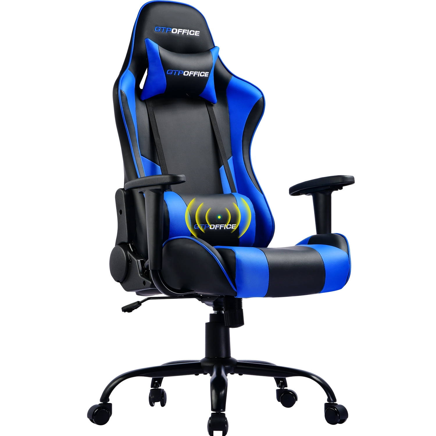 GTPLAYER Gaming Chair With Massage Leather Office Chair,Blue