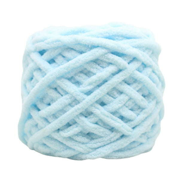 Hilo de chenilla grueso CLLC para ganchillo, hilo de felpa suave y esponjoso de color blanco lechoso, hilo de chenilla grueso y suave para mantas, ideal para principiantes en ganchillo y punto, 100 g