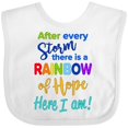 thumbnail image 3 of Inktastic After Every Storm, There is a Rainbow of Hope Here I Am Boys or Girls Baby Bib, 3 of 4