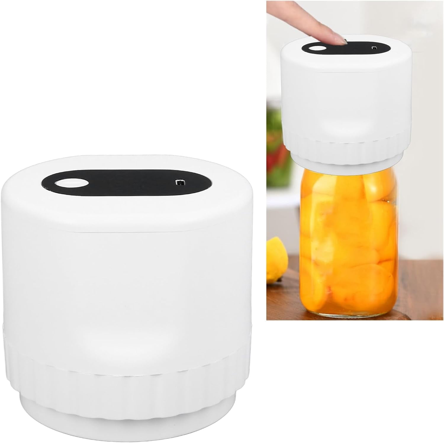 Kit de Scellage sous Vide pour Pot Électrique Automatique, Matériau ABS, Machine de Scellage sous Vide Rechargeable par USB, avec Couvercles pour Stockage Alimentaire Fermentation Whi-0630