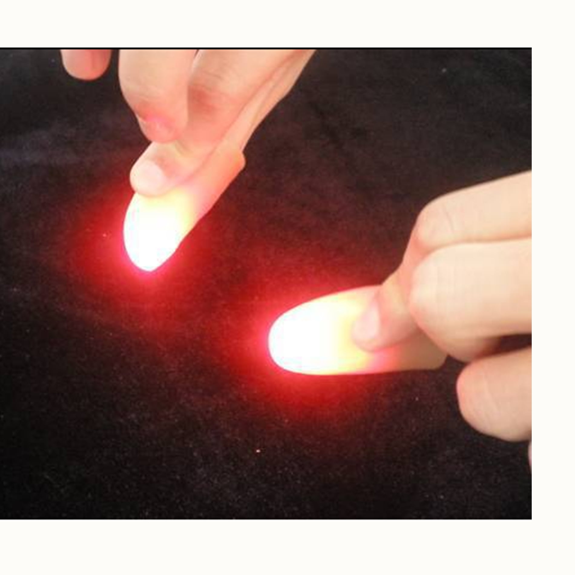 2Pcs party magic light up glow thumbs fingers trick appearing light close uB la