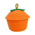 thumbnail image 4 of Cesta de almacenamiento tejida con tapa, contenedor para artículos diversos, práctica y portátil, ideal para regalar. 18cmx18cmx18cm, 4 of 9
