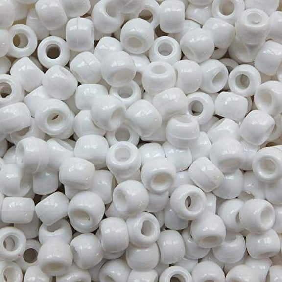 White Crow Beads Pony Beads Made in USA 6x9mm