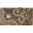 thumbnail image 2 of american west 8952282 annies secret collection ladies tri-fold wallet, sand, distressed charcoal brown & light blue, 2 of 4