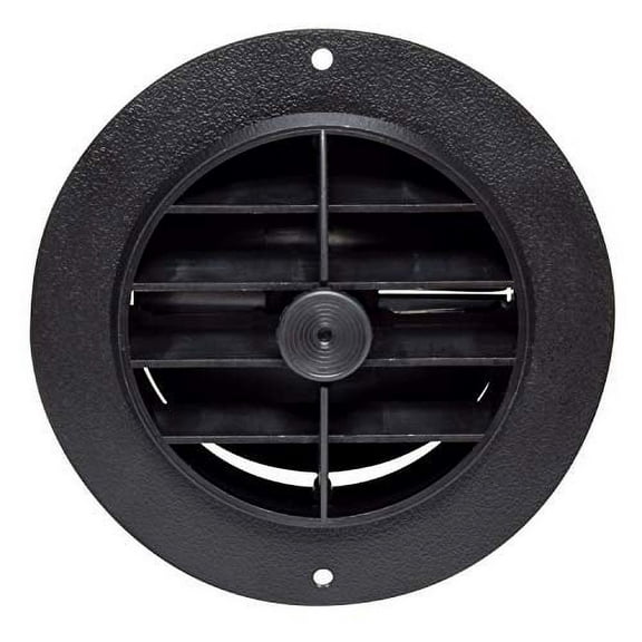 Valterra A10-3353VP Rotating/Dampered Heating and A/C Register - 4" ID x 5-3/8" OD, Black