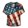 thumbnail image 3 of cocolona 4th of July Shirts Women Summer Casual Button V Neck Short Sleeve Tops USA Flag Print Patriotic T-shirts Graphic Tees, 3 of 4