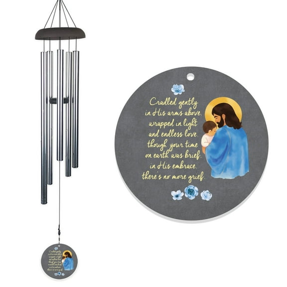 Miscarriage Memorial 24" Wind Chime, Aluminum Tubes and Metal Canopy