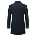 thumbnail image 3 of HOOMEUMY Men's Blazer Long Work Office Blazer Business Slim Fit Winter Two Button Coat Lapel Warm Suit Jacket (Navy,XXXXL）, 3 of 8