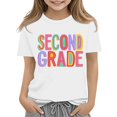 thumbnail image 3 of UACY Girls Second Grade Back to School T Shirt Short Sleeve Crew Neck Cotton Casual Graphic Tee for Kids (White, 8-9 Years), 3 of 6