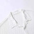 thumbnail image 4 of ZQUUVOU Men's T-Shirt Button Hollow Out Lace Short Sleeve Collar Shirt (White,2XL), 4 of 5
