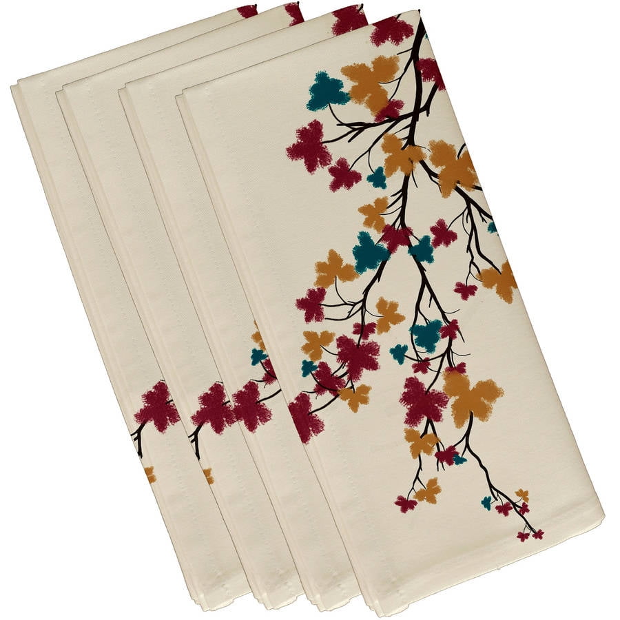 Simply Daisy 19" x 19" Flower Power Floral Print Napkins, Set of 4