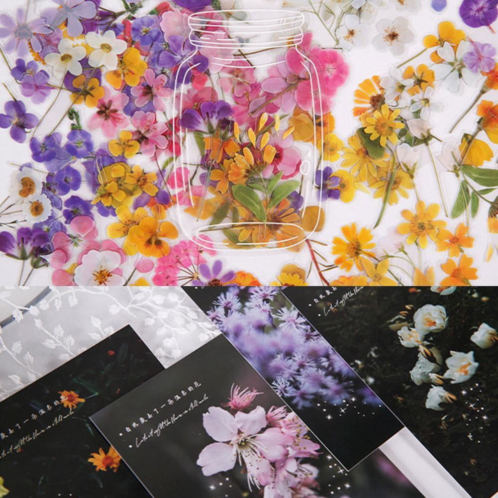 Planner Creative Handmade Craft Flower Decal Plant Scrapbooking Label Decoration Paper Stationery Sticker Handbook Decoration Decorative Stickers O8H7