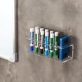 thumbnail image 2 of MyGift Whiteboard Supply Storage, 10-Slot Clear Acrylic Dry Erase Marker and Eraser Holder, Wall Mounted Office Accessories Organizer Storage Rack, 2 of 6