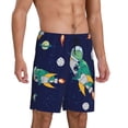 thumbnail image 2 of Wukai Astronaut Dinosaur and Space Men’s Short Pajama Pants With Pockets Soft Sleep Pj Shorts for Men-Medium, 2 of 4