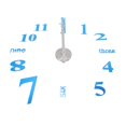 thumbnail image 1 of Modern Large 3D Acrylic Mirror Surface Numbers DIY Wall Clock Art Sticker Home Decor (Blue), 1 of 9