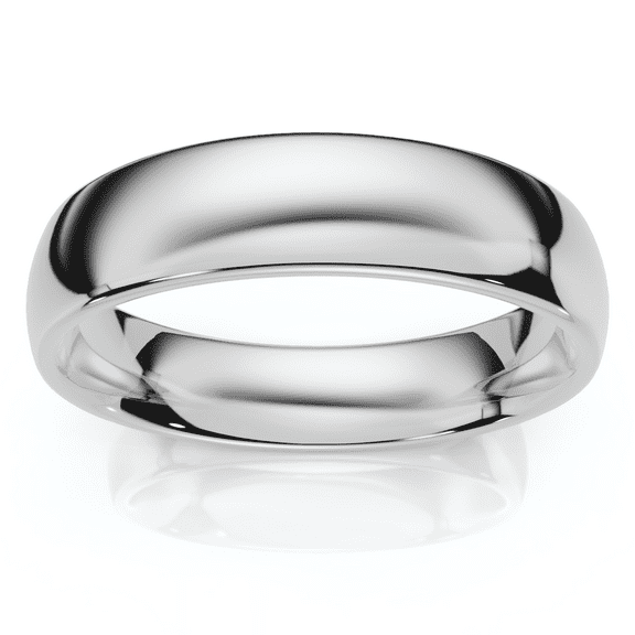 Pompeii 10k White Gold Plain High Polish Comfort Fit 6mm Wedding Band (,)