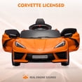 thumbnail image 3 of GloryStar 12V Kids Ride on Car, Licensed Corvette Battery Powered for Toddlers, Remote Controlled, Visual Dashboard, Features LED Lights and Music for Fun Play, 3 of 7