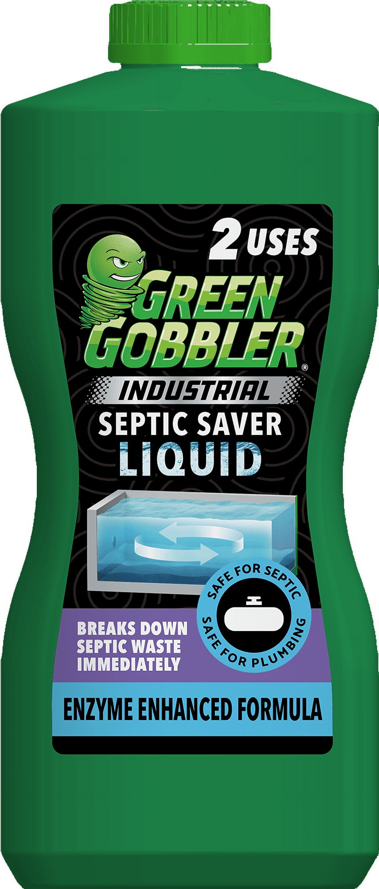 (2 pack) Green Gobbler Industrial Strength Septic Tank Treatment Liquid – 2 Month Supply, 32 fl oz, 1 Pack