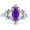 Amethyst Cubic Zirconia with White Tone, variant on Art Deco Marquise Filigree Engagement Ring Ruby Cubic Zirconia Rose Tone 925 Sterling Silver, Size 9