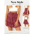 thumbnail image 7 of Nlife Women Floral Print Ruffle Design High Waisted Drawstring A-Line Mini Skirt, 7 of 7