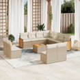 thumbnail image 1 of vidaXL 12 Piece Garden Sofa Set with Cushions Beige Poly Rattan, 1 of 5