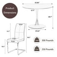thumbnail image 2 of KATBOC 5Pcs 33.86in Modern Round Marble Dining Table Set, Gold Tulip Base & Waterproof Faux 4 Leather Chairs for Ergonomic Small Space for Apartments, Breakfast Nooks, Open-Plan Rooms, White, 2 of 7
