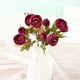 thumbnail image 2 of Flores artificiales de camelia morada de seda para decoración de bodas, hogar y eventos, 2 of 2